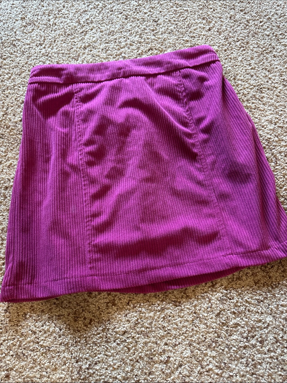 Sincerely Jules Ribbed Mini Skirt in Magenta